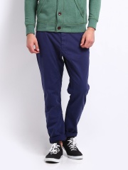 Breakbounce Men Blue Cayman Polite Hug Tapered Fit Trousers