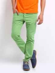 Breakbounce Men Green Vortex Slim Fit Trousers