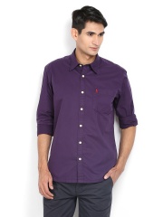 Burnt Umber Men Purple Slim Fit Casual Shirt