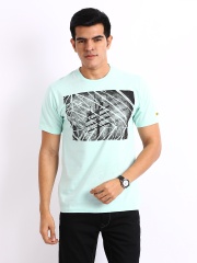 CAT Men Green Printed T-shirt
