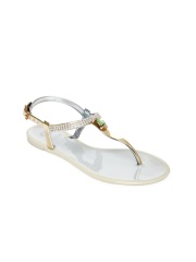 Carlton London Women Pearly White Studded Sandals