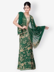 Chhabra 555 Green Georgette Embroidered Unstitched Lehenga Choli