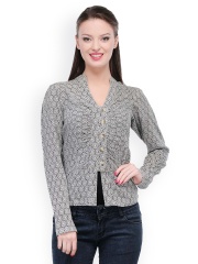 Colors Couture Women Black & White Printed Top