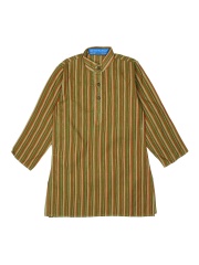 Dennis Morton Boys Green & Brown Striped Kurta