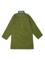 Dennis Morton Boys Green & Brown Striped Kurta