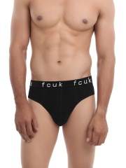 FCUK Underwear Men Black Hip Briefs TGABO