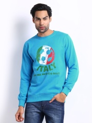 FIFA Men Blue Printed Sweatshirt