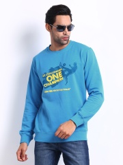 FIFA Men Blue Printed Sweatshirt
