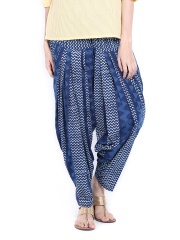 Fabindia Women Indigo Blue Printed Patiala