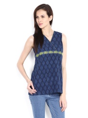 Fabindia Women Blue Printed Kurti