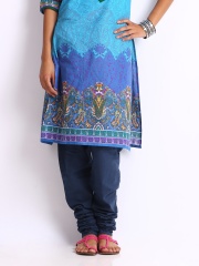 Fabindia Women Navy Churidar Pants