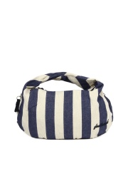 Fastrack Women Blue and Cream Striped Handbag