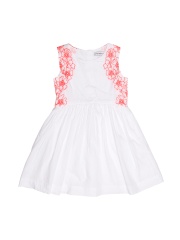 French Connection Girls White Embroidered Fit & Flare Dress