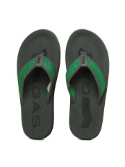 GAS Men Grey & Green Flip Flops
