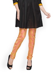 Globus Women Pink & Golden Churidar Leggings