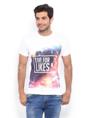 myntra Men White Printed T-shirt