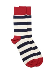 Happy Socks Unisex Navy & White Striped Socks