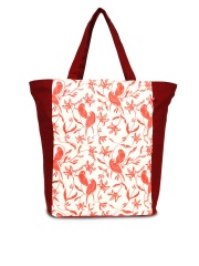 India Circus Women Red Printed Tote