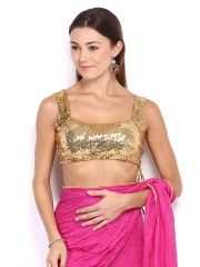 Ira Soleil Gold-Toned Stitched Saree Blouse
