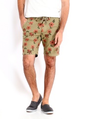Jack & Jones Men Khaki Floral Print Shorts
