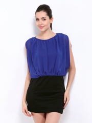 Jealous 21 Blue & Black Blouson Dress