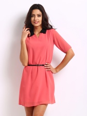 Jealous 21 Coral Red Shift Dress