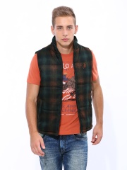 John Players Men Multicoloured Padded Sleeveless Jacket