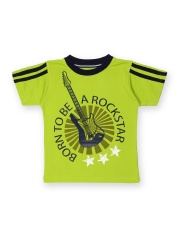 Joshua Tree Boys Lime Green Printed Rock On T-shirt
