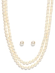 Jpearls White Pearl Jewellery Set