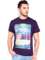 Lee Men Purple Printed T-shirt