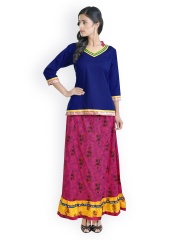 Libas Women Blue & Magenta Pink Clothing Set