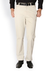 Live In Jeans Men Cream-Coloured Chino Trousers