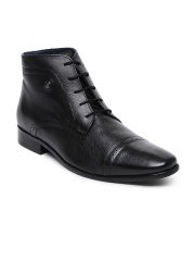 Louis Philippe Men Black Leather Semiformal Shoes