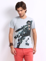 Myntra Men Grey Melange Krrish 3 Printed T-shirt
