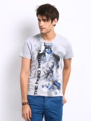 Myntra Men Grey Melange Krrish 3 The Hero Within Print T-shirt