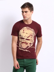 Myntra Men Maroon Krrish 3 Attitude Print T-shirt