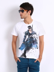Myntra Men White Krrish 3 Print T-shirt