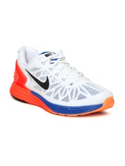 Nike White Lunarglide 6 Running Sports Shoes