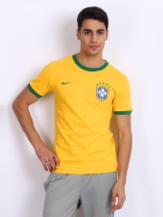 Nike Men Yellow Brazil CBF Football Jersey