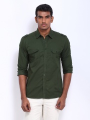 Parx Men Green Slim Fit Casual Shirt