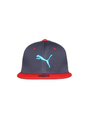 Puma Unisex Grey & Red Basic Strechfit Cap