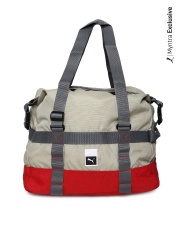 Puma Unisex Grey & Red Duffle Bag
