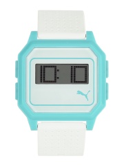 Puma Unisex White & Blue Digital Watch