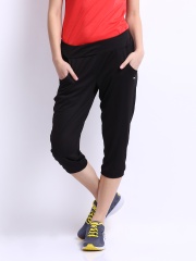 Puma Women Black Gym Loose Cuffed Capris