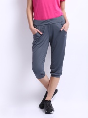 Puma Women Grey Gym Loose Cuffed Capris