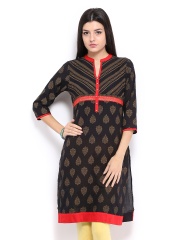 Rangmanch Women Black Printed Kurta