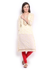 Rangmanch Women Cream-Coloured Kurta