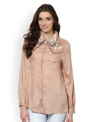 Rena Love Women Peach-Coloured Shirt