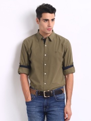 Roadster Men Khaki Alonso Shelby Slim Fit Casual Shirt