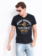 Roadster Men Navy Engine Printed T-shirt